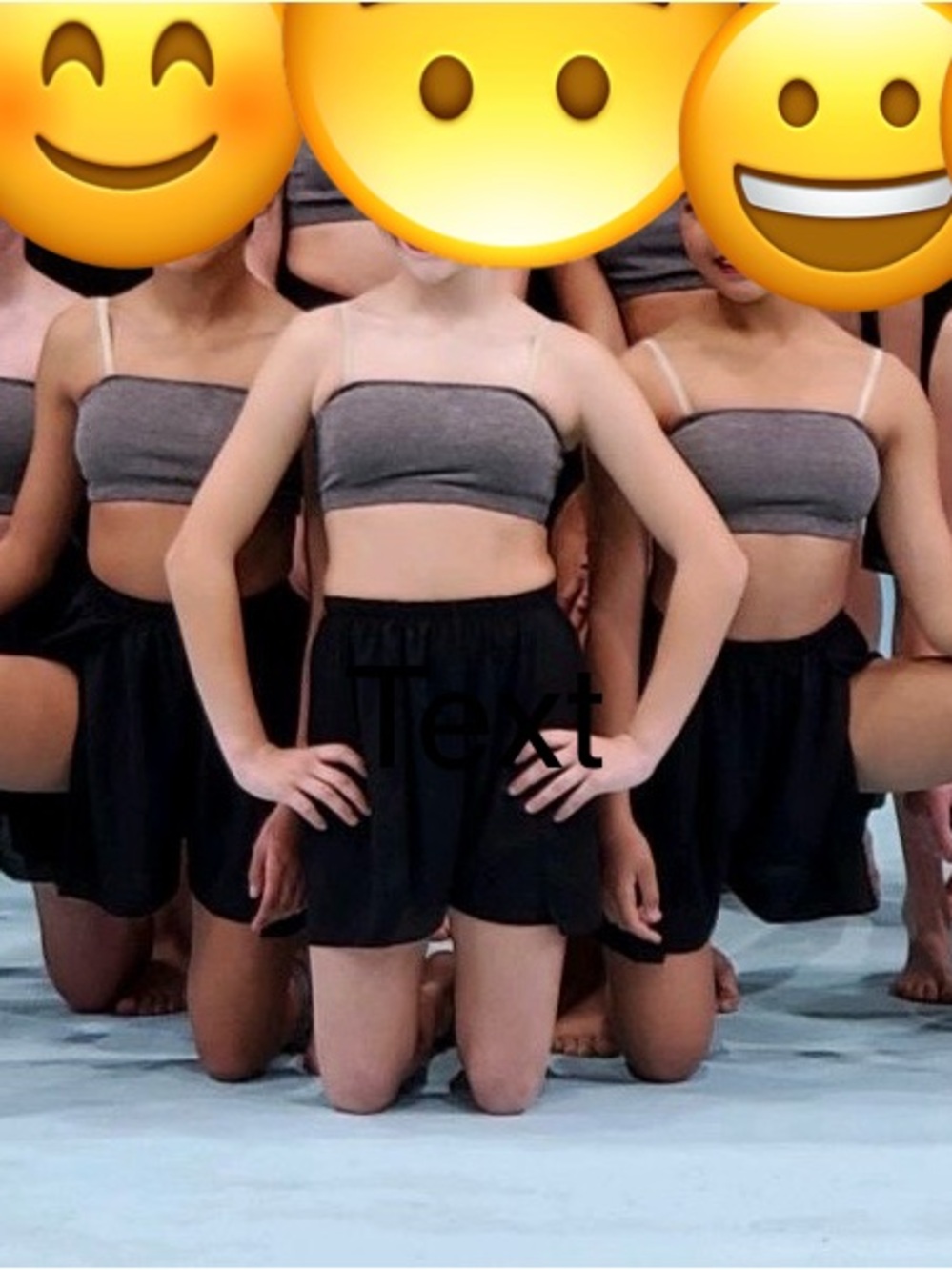 Artistic Dance Black Chiffon Split Short and Bandeau Top with Nude Straps. AS - Picture 2 of 5